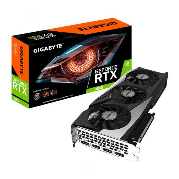 Видеокарта Gigabyte NVIDIA GeForce RTX 3060 (GV-N3060GAMING OC-12GD 2.0) GV-N3060GAMING OC-12GD 2.0, 12 Гб, GDDR6